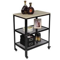 3-Tier Kitchen Microwave Cart;  Rolling Kitchen Utility Cart;  Standing Bakers Rack Storage Cart with Metal Frame for Living Room White RT