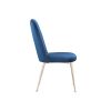 Mid Century Velvet Upholstered Dining Chair with Metal Legs for Kitchen; Dining; Living; Guest; Bed Room Side Chair; Set of 2; Blue