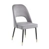 Dining Chairs Set of 2; Velvet Dining Chairs; Mid Century Modern Dining Chairs; Upholstered Chairs for Dining Room; Kitchen -(Gray)