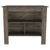 Rockaway 3-Shelf Kitchen Island Dark Brown and Onix