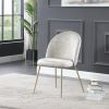 Velvet Seat Chair with Metal Legs for Kitchen Dining Room; Pack of 2. Gray