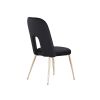 Mid Century Velvet Upholstered Dining Chair with Metal Legs for Kitchen; Dining; Living; Guest; Bed Room Side Chair; Set of 2; Black