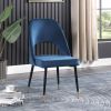 Dining Chairs Set of 2; Velvet Dining Chairs; Mid Century Modern Dining Chairs; Upholstered Chairs for Dining Room; Kitchen -(Blue)