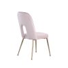 Mid Century Velvet Upholstered Dining Chair with Metal Legs for Kitchen; Dining; Living; Guest; Bed Room Side Chair; Set of 2; Light Pink