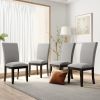 TOPMAX Farmhouse 4-Piece Wood Dining Chair Set for 4; Kitchen Upholstered Dining Chairs for Small Places; Gray