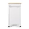 Medway Modern Glass Paneled Kitchen Trolley White