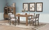 TREXM Retro Wood Dining Chairs Set of 4; Upholstered Chairs with Solid Wood Legs and Frame for Kitchen; Living Room; Dining Room (Gray)