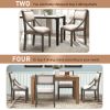 TREXM Retro Wood Dining Chairs Set of 2; Upholstered Chairs with Solid Wood Legs and Frame for Kitchen; Living Room; Dining Room (Gray)