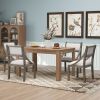 TREXM Retro Wood Dining Chairs Set of 4; Upholstered Chairs with Solid Wood Legs and Frame for Kitchen; Living Room; Dining Room (Gray)