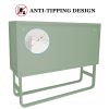 Double Glass Door Storage Cabinet with Adjustable Shelf U-Shaped Leg Cold-Rolled Steel Sideboard Furniture for Living Room Kitchen Mint Green