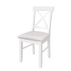 2 Pieces Farmhouse Rustic Wood Kitchen Upholstered X-Back Dining Chairs