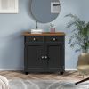 Modern Sideboard Buffet Cabinet with Storage Cabinets; Drawers and Shelves for Living Room; Kitchen; Black