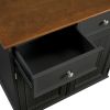 Modern Sideboard Buffet Cabinet with Storage Cabinets; Drawers and Shelves for Living Room; Kitchen; Black