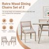 TREXM Retro Wood Dining Chairs Set of 2; Upholstered Chairs with Solid Wood Legs and Frame for Kitchen; Living Room; Dining Room (Natural Wood Wash)