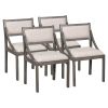 TREXM Retro Wood Dining Chairs Set of 4; Upholstered Chairs with Solid Wood Legs and Frame for Kitchen; Living Room; Dining Room (Gray)