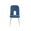 Mid Century Velvet Upholstered Dining Chair with Metal Legs for Kitchen; Dining; Living; Guest; Bed Room Side Chair; Set of 2; Blue