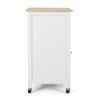 Medway Modern Glass Paneled Kitchen Trolley White