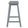 TOPMAX Farmhouse Rustic 2-piece Counter Height Wood Kitchen Dining Stools for Small Places; Gray