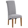 Set of 2 Uphostered Kitchen Dining Chairs w/Wood Legs; Padded Seat; Linen Fabric; Nails; Dining Chairs; Ideal for Dining Room; Kitchen; Living Room