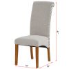 Set of 2 Uphostered Kitchen Dining Chairs w/Wood Legs; Padded Seat; Linen Fabric; Nails; Dining Chairs; Ideal for Dining Room; Kitchen; Living Room