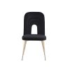 Mid Century Velvet Upholstered Dining Chair with Metal Legs for Kitchen; Dining; Living; Guest; Bed Room Side Chair; Set of 2; Black