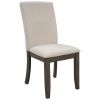 TOPMAX Farmhouse 4-Piece Wood Dining Chair Set for 4; Kitchen Upholstered Dining Chairs for Small Places; Gray Legs+Beige Cushion