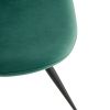 Dining chairs set of 2; Dark Green velvet Chair modern kitchen chair with metal leg