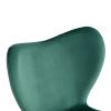 Dining chairs set of 2; Dark Green velvet Chair modern kitchen chair with metal leg