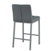 Cheap Modern Design High Counter Stool metal legs Kitchen Restaurant grey pu Bar Chair(set of 2)