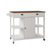 With Adjustable Shelf and Towel Bar; Lockable Wheels Kitchen Island