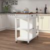 With Adjustable Shelf and Towel Bar; Lockable Wheels Kitchen Island