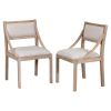 TREXM Retro Wood Dining Chairs Set of 2; Upholstered Chairs with Solid Wood Legs and Frame for Kitchen; Living Room; Dining Room (Natural Wood Wash)