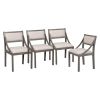 TREXM Retro Wood Dining Chairs Set of 4; Upholstered Chairs with Solid Wood Legs and Frame for Kitchen; Living Room; Dining Room (Gray)