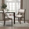 TREXM Retro Wood Dining Chairs Set of 2; Upholstered Chairs with Solid Wood Legs and Frame for Kitchen; Living Room; Dining Room (Gray)