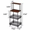 Four layer kitchen baker rack; vertical microwave oven rack; kitchen storage rack with wheels; suitable for kitchens and restaurants