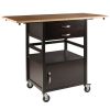 Bellini Drop Leaf Kitchen Cart, Coffee and Natural