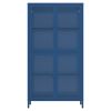 Four Glass Door Storage Cabinet with Adjustable Shelves and Feet Cold-Rolled Steel Sideboard Furniture for Living Room Kitchen Blue