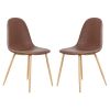 PU Dining Chair Set of 2 Mid Century Modern Side Dining Kitchen Chair Upholstered Dining Chair for Kitchen Restaurant and Living Room; Brown