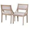 TREXM Retro Wood Dining Chairs Set of 2; Upholstered Chairs with Solid Wood Legs and Frame for Kitchen; Living Room; Dining Room (Natural Wood Wash)