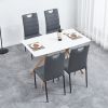 A set of 4 leather dining chairs with cushion and high back; painted metal legs; suitable for dining room; kitchen and living room X4 (LIGHT GREY)