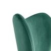 Dining chairs set of 2; Dark Green velvet Chair modern kitchen chair with metal leg