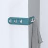 Hook Free Punching 6 Hook Corner Kitchen Bathroom Bedroom Dressing Room Wall Storage Hook Home Folding Coat Hook Without Perforation